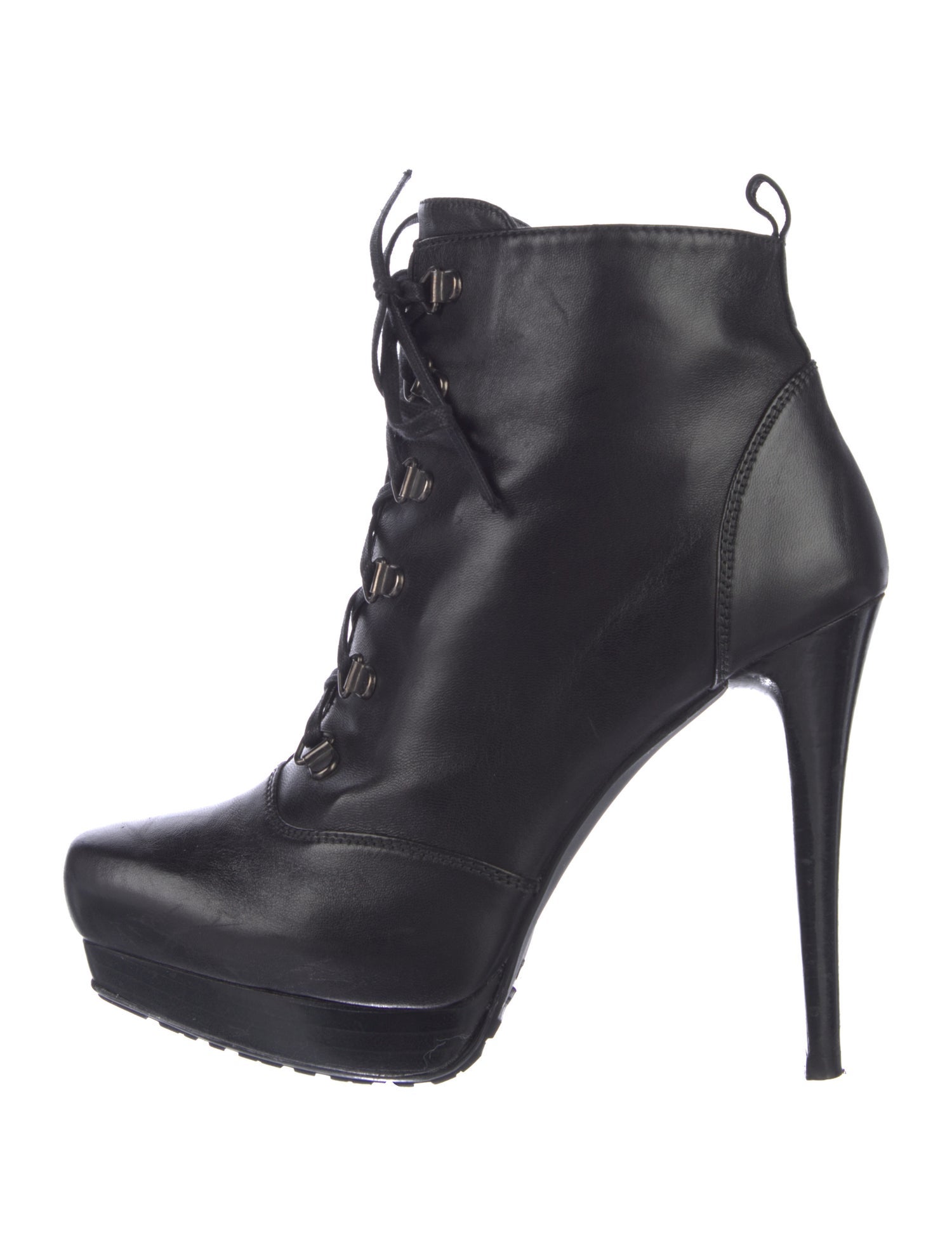 Stuart Weitzman Leather Lace-Up Boots