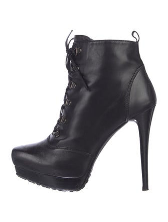 Stuart Weitzman Leather Lace-Up Boots