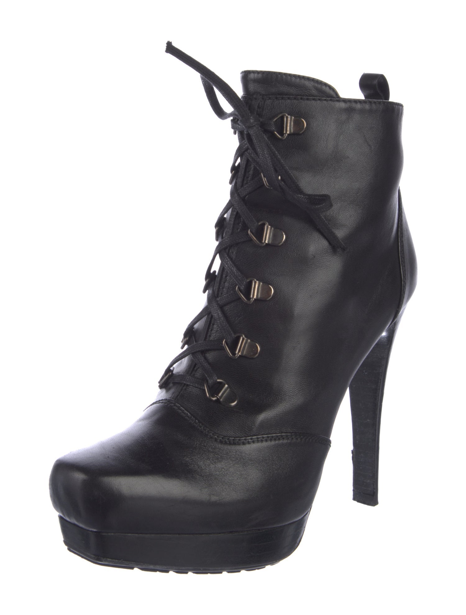 Stuart Weitzman Leather Lace-Up Boots