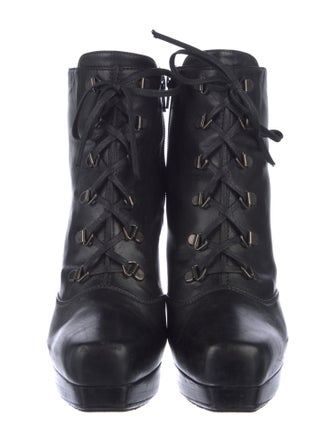 Stuart Weitzman Leather Lace-Up Boots