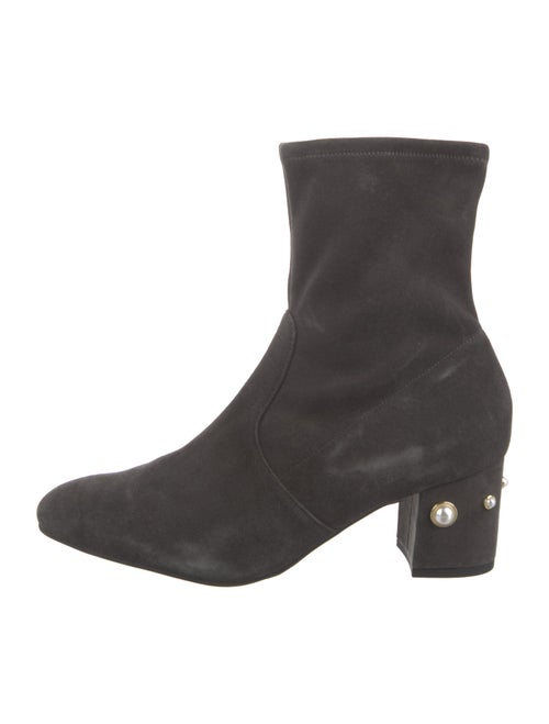 Stuart Weitzman Suede Studded Accents Sock Boots