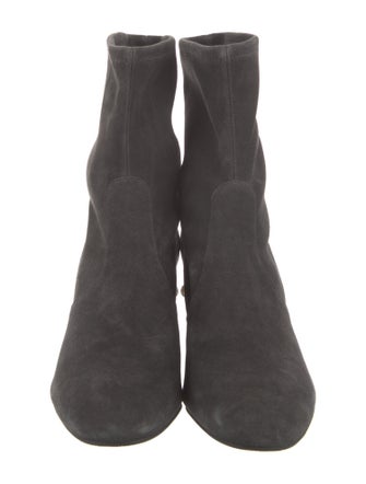 Stuart Weitzman Suede Studded Accents Sock Boots