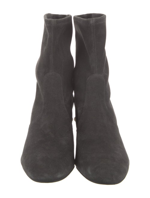 Stuart Weitzman Suede Studded Accents Sock Boots