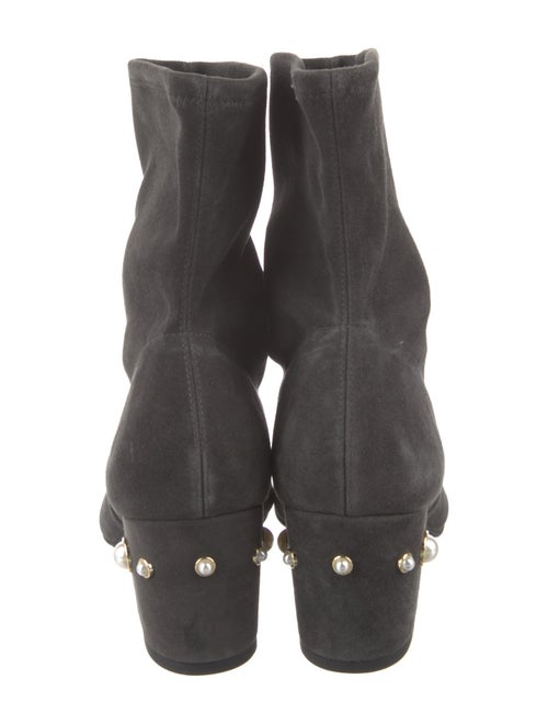 Stuart Weitzman Suede Studded Accents Sock Boots