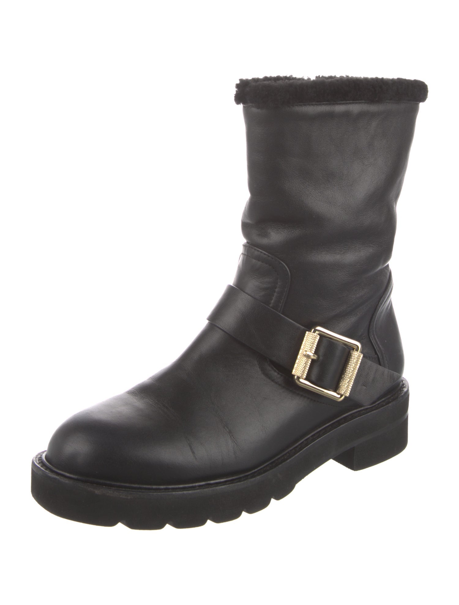 Stuart Weitzman Leather Moto Boots