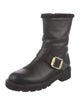 Stuart Weitzman Leather Moto Boots