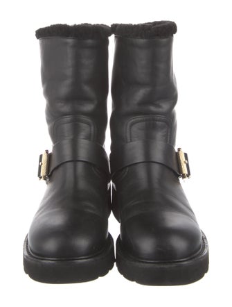 Stuart Weitzman Leather Moto Boots