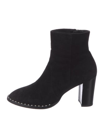 Stuart Weitzman Suede Studded Accents Sock Boots