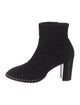 Stuart Weitzman Suede Studded Accents Sock Boots