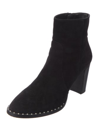Stuart Weitzman Suede Studded Accents Sock Boots