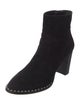 Stuart Weitzman Suede Studded Accents Sock Boots
