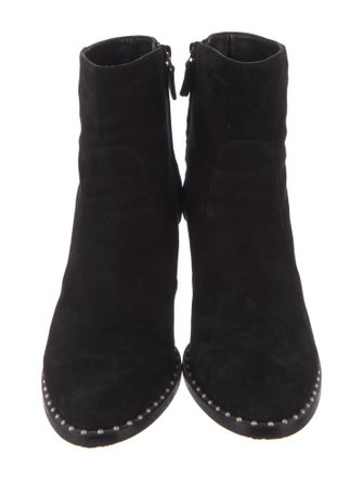 Stuart Weitzman Suede Studded Accents Sock Boots