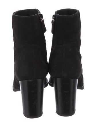 Stuart Weitzman Suede Studded Accents Sock Boots