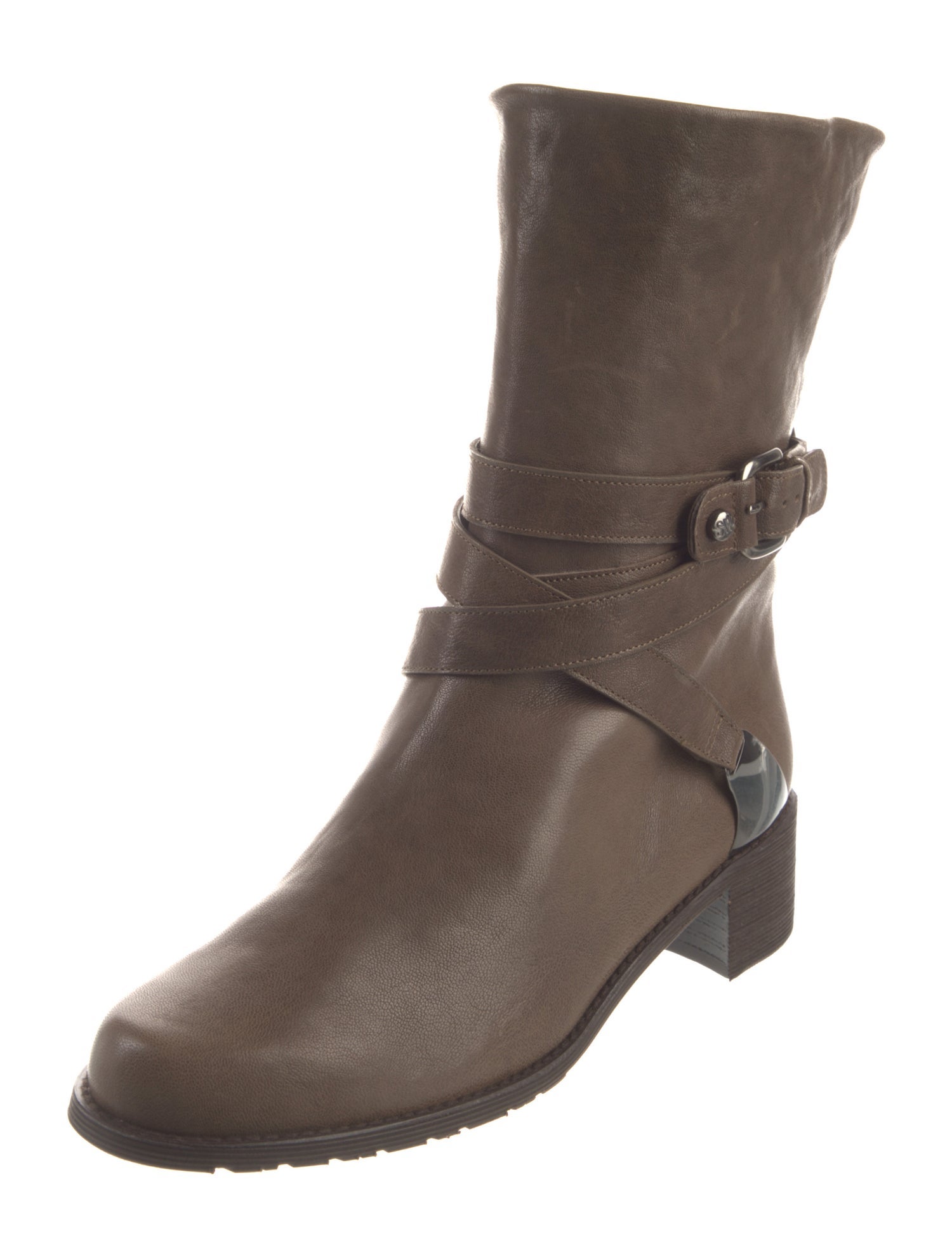 Stuart Weitzman Leather Moto Boots