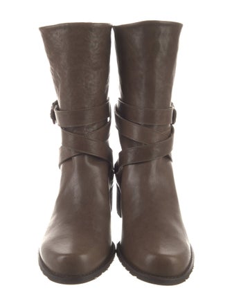 Stuart Weitzman Leather Moto Boots