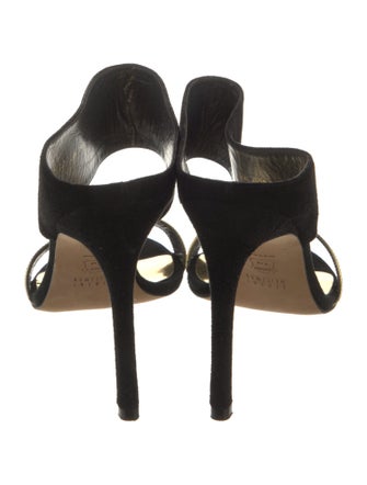 Stuart Weitzman Suede Cutout Accent Slides