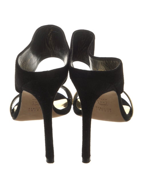 Stuart Weitzman Suede Cutout Accent Slides