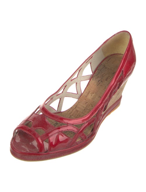 Stuart Weitzman Patent Leather Cutout Accent Pumps