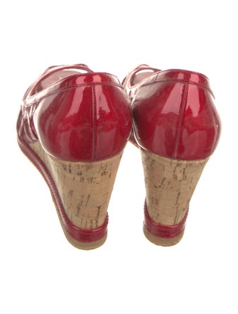 Stuart Weitzman Patent Leather Cutout Accent Pumps