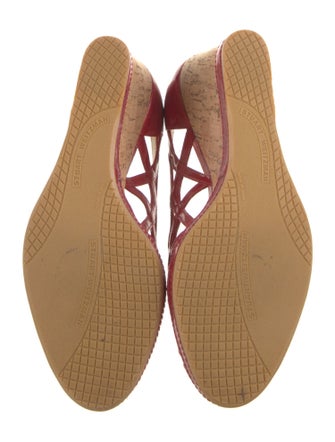 Stuart Weitzman Patent Leather Cutout Accent Pumps