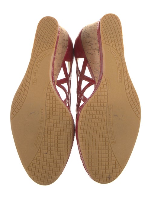 Stuart Weitzman Patent Leather Cutout Accent Pumps