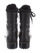 Stuart Weitzman Leather Chain-Link Accents Combat Boots