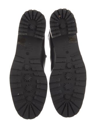 Stuart Weitzman Leather Chain-Link Accents Combat Boots