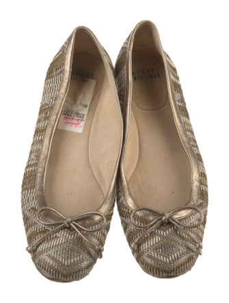 Stuart Weitzman Straw Patterned Ballet Flats