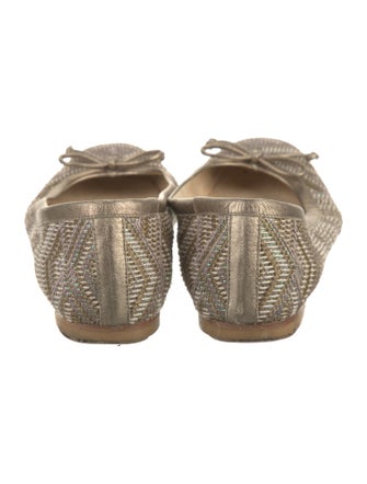 Stuart Weitzman Straw Patterned Ballet Flats