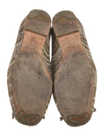 Stuart Weitzman Straw Patterned Ballet Flats