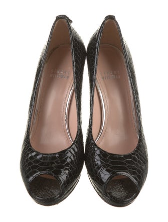 Stuart Weitzman Embossed Leather Pumps