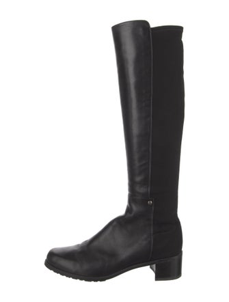 Stuart Weitzman Leather Studded Accents Riding Boots