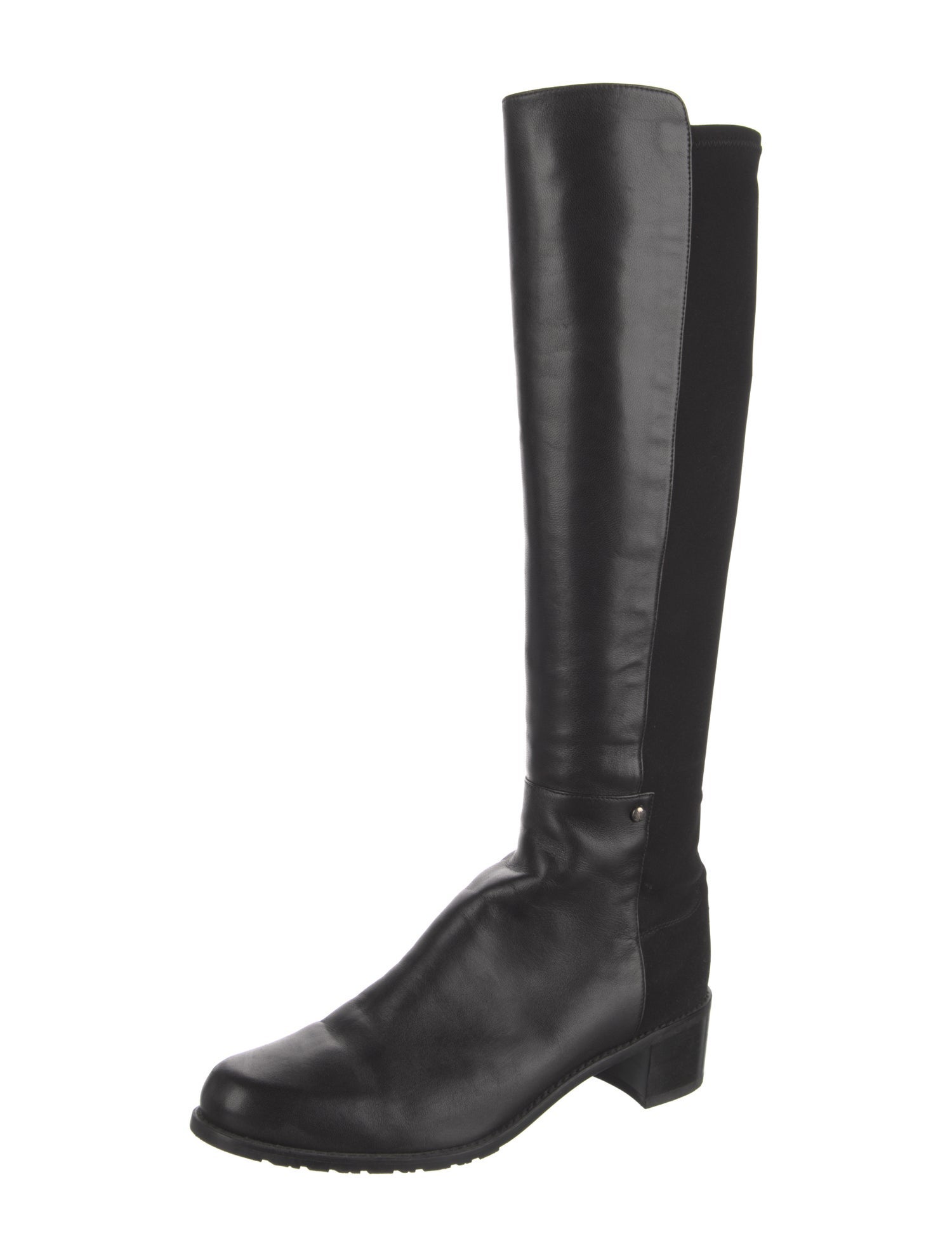 Stuart Weitzman Leather Studded Accents Riding Boots