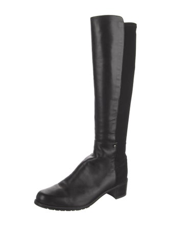 Stuart Weitzman Leather Studded Accents Riding Boots
