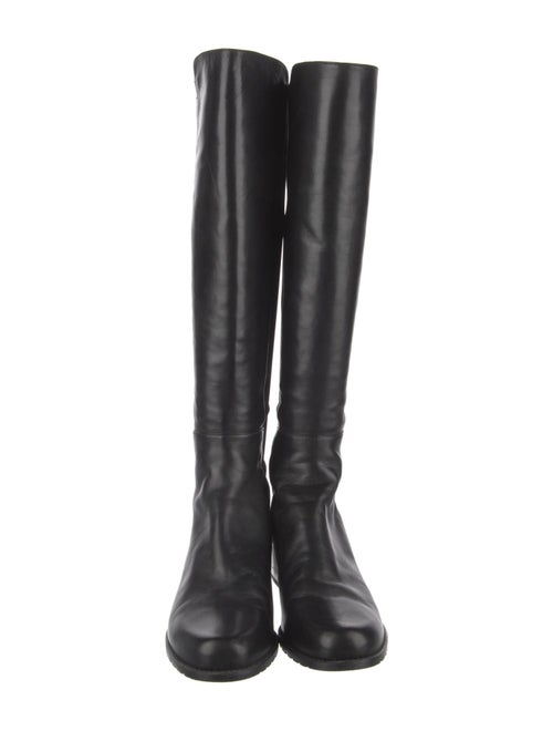 Stuart Weitzman Leather Studded Accents Riding Boots
