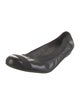 Stuart Weitzman Leather Grosgrain Trim Flats