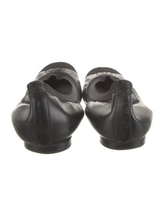 Stuart Weitzman Leather Grosgrain Trim Flats