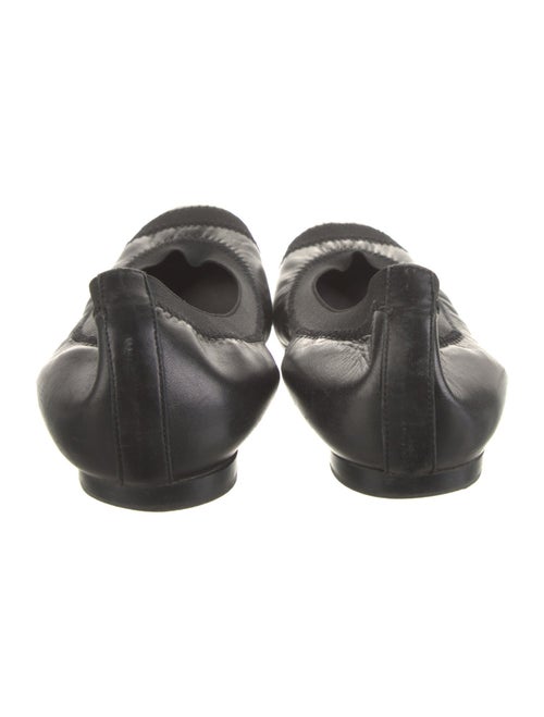 Stuart Weitzman Leather Grosgrain Trim Flats