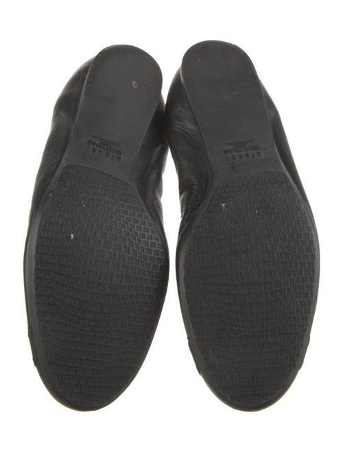Stuart Weitzman Leather Grosgrain Trim Flats