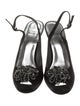 Stuart Weitzman Satin Crystal Embellishments Slingback Sandals