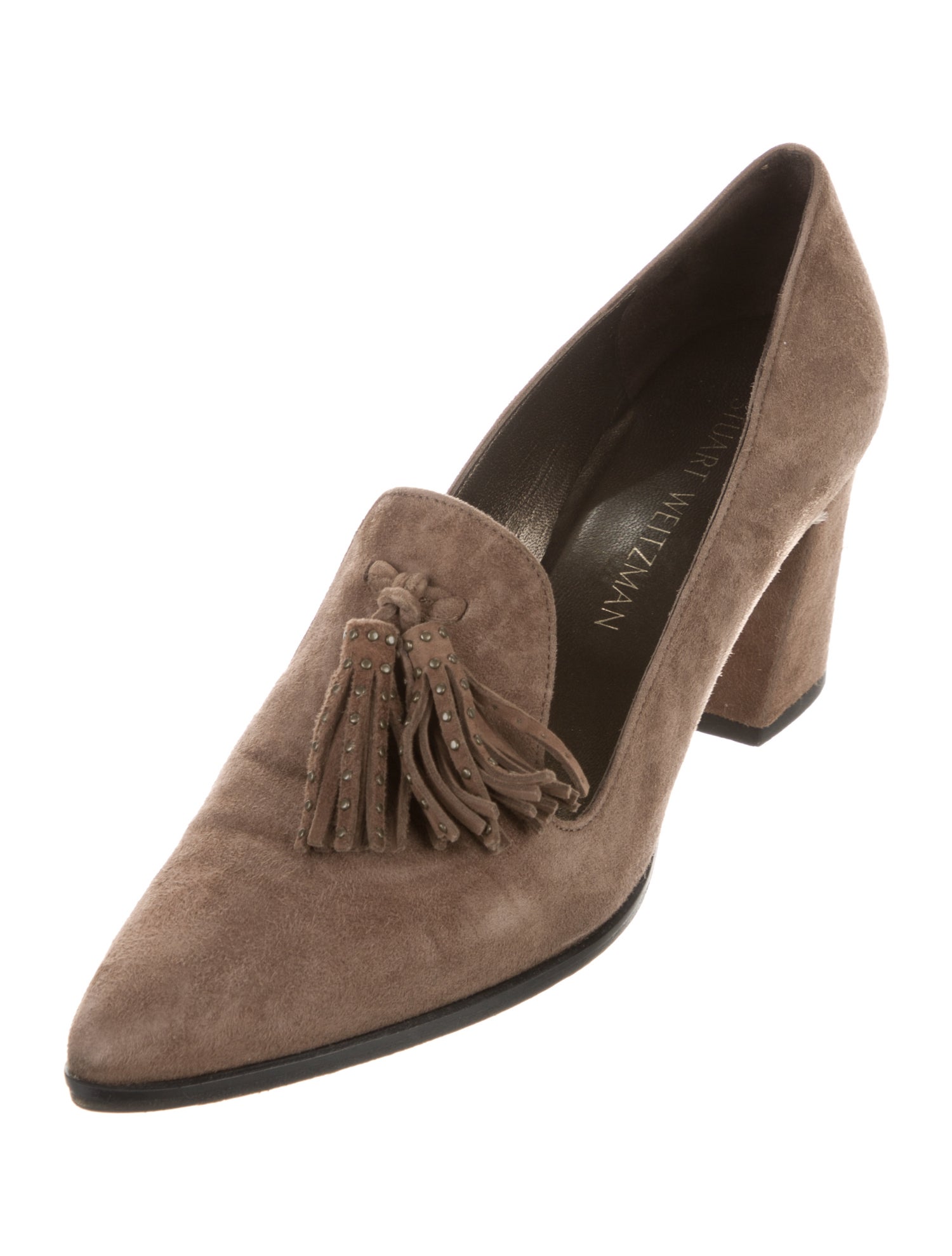 Stuart Weitzman Suede Tassel Accents Pumps
