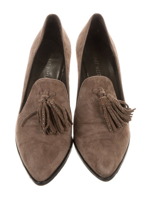 Stuart Weitzman Suede Tassel Accents Pumps