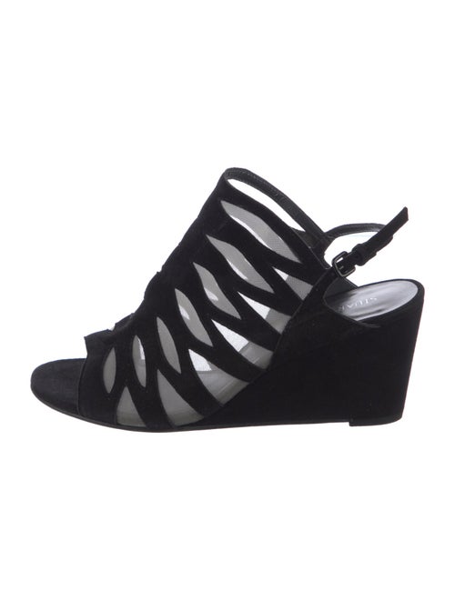 Stuart Weitzman Suede Mesh Accents Gladiator Sandals