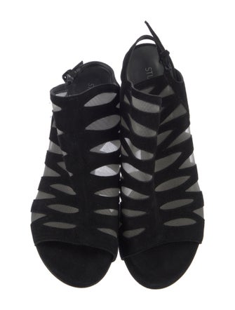 Stuart Weitzman Suede Mesh Accents Gladiator Sandals