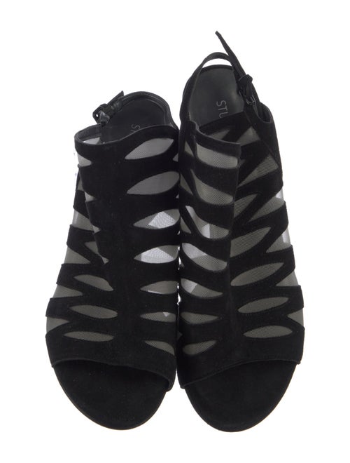 Stuart Weitzman Suede Mesh Accents Gladiator Sandals