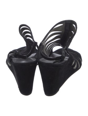 Stuart Weitzman Suede Mesh Accents Gladiator Sandals