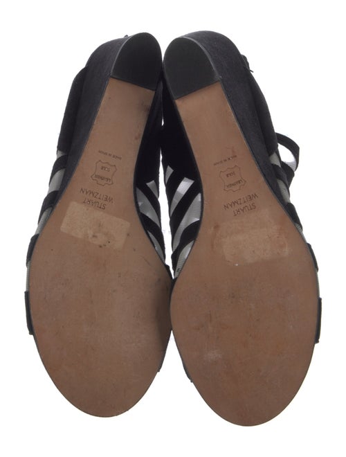 Stuart Weitzman Suede Mesh Accents Gladiator Sandals