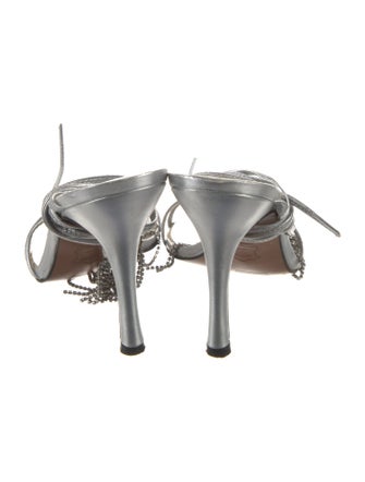 Stuart Weitzman Leather Crystal Embellishments Gladiator Sandals