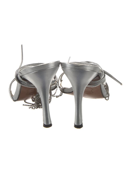 Stuart Weitzman Leather Crystal Embellishments Gladiator Sandals