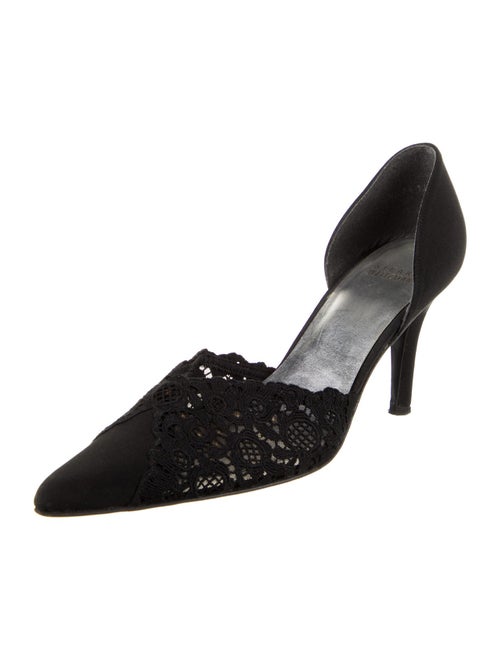 Stuart Weitzman Lace Trim Embellishment D'Orsay Pumps